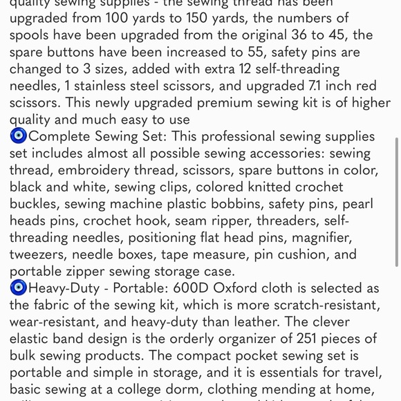 Large Sewing Kit for Adults:Newly Upgraded 251 Pcs Premium Sewing Supplies Set - Picture 7 of 8